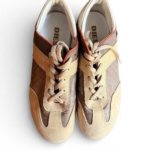 Diesel Sneakers Womens 6 Brown Sydney Leather Suede Low Top Lace Up 102100005086